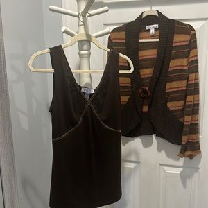 Nine & Co. | Tank Top /  Size Medium | Color: Brown